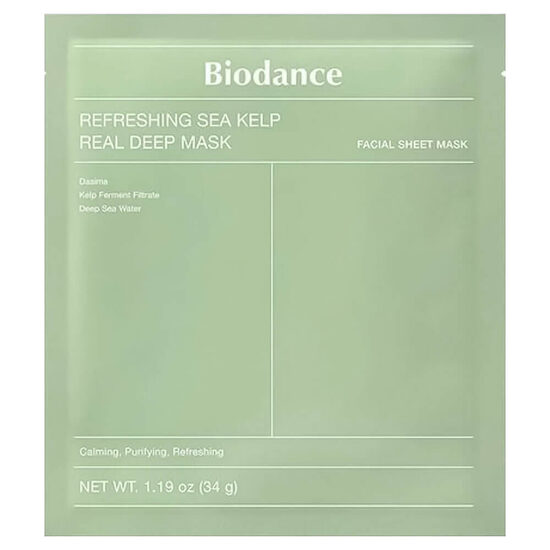 Nomierinoša hidrogēla maska ​​ar aļģēm Biodance Refreshing Sea Kelp Real Deep Mask